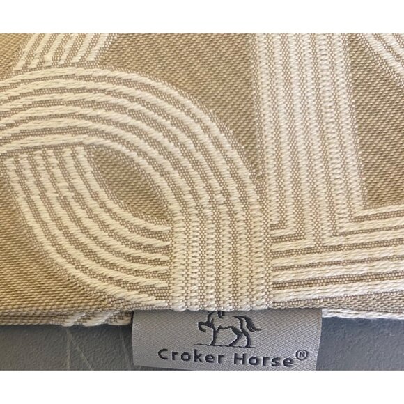 Croker Horse Pig Nose Horseshoe Pattern Embroidery Tan White Pillow Cover 20X20 - Picture 3 of 3